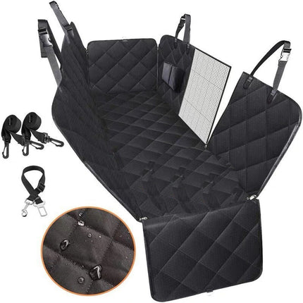 Dog Car Seat Cover Mesh Pet Carrier Hammock Safety Protector Rear Back Seat Mat with Zipper and Pocket for Travel