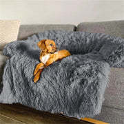 Soft Plush Fluffy Dog Bed Sofa | Comfortable Washable Pet Sleeping Cushion for Small & Large Dogs