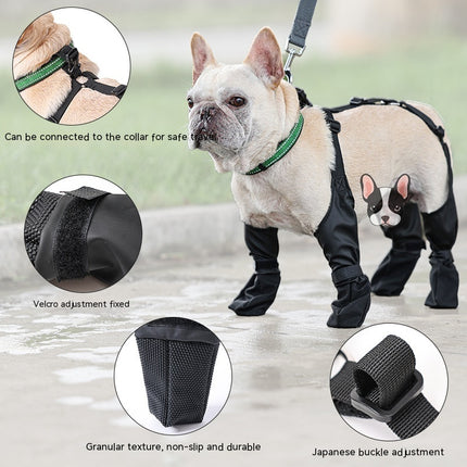 Waterproof Adjustable Dog Shoes Non-Slip Paw Protector Boots for Outdoor Walking