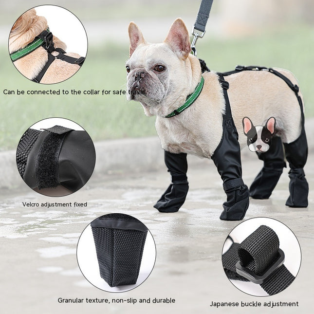 Waterproof Adjustable Dog Shoes Non-Slip Paw Protector Boots for Outdoor Walking