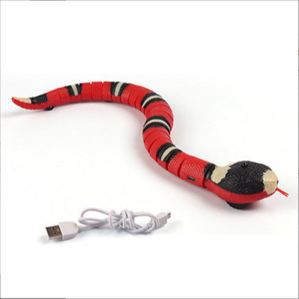 Interactive Electric Induction Snake Cat Toy – USB Rechargeable Motion-Sensing Crawling Snake with LED Eyes