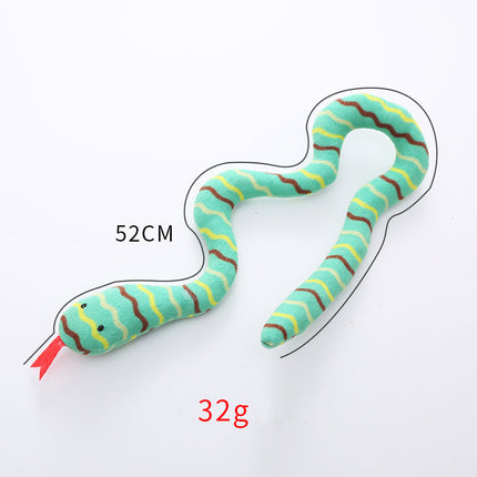 Cat Toy Mint Plush Snake – Soft Chew Toy for Cats with Catnip, Interactive Biting Pet Toy