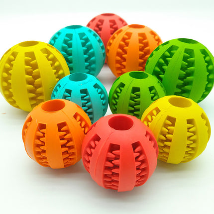 Pet Slow Feeder Dog Toy Rubber Treat Ball – Interactive Chew & Dental Cleaning Toy