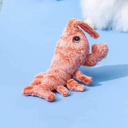 Electric Jumping Shrimp Cat Toy – USB Rechargeable Interactive Plush Lobster with Touch-Activated Swing Modes