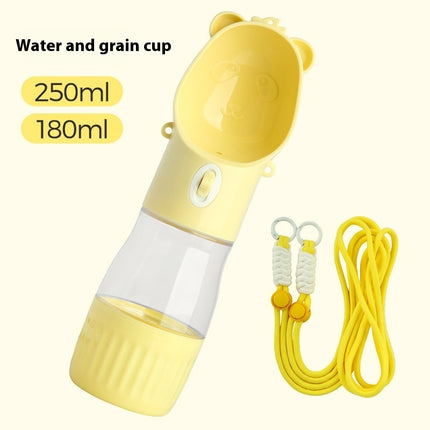 2-in-1 Portable Dog Water Bottle with Food Container – Leak-Proof Travel Drinking Cup for Dogs & Cats