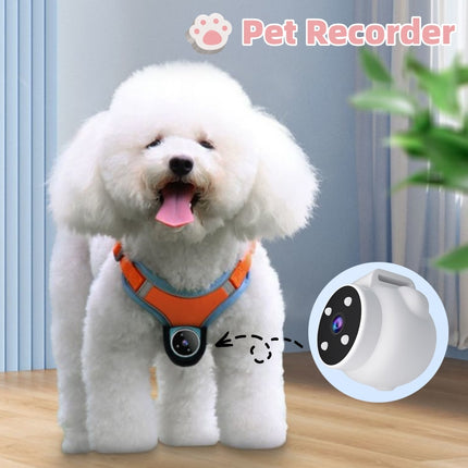 Pet Camera Collar with GPS Tracker – 170° Wide Angle HD Recording for Dogs & Cats, Waterproof Action Camera