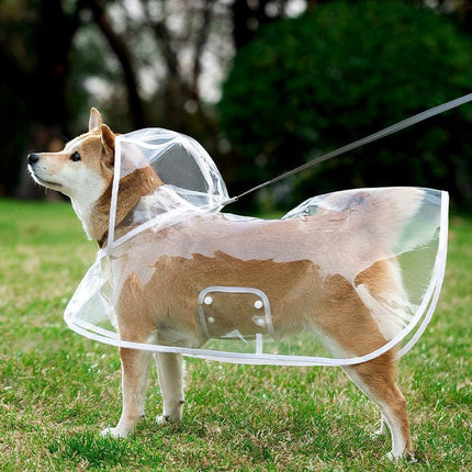 Transparent Pet Raincoat for Dogs – EVA Waterproof Dog Coat with White Edging, Lightweight Casual Outdoor Jacket (XS–8XL)