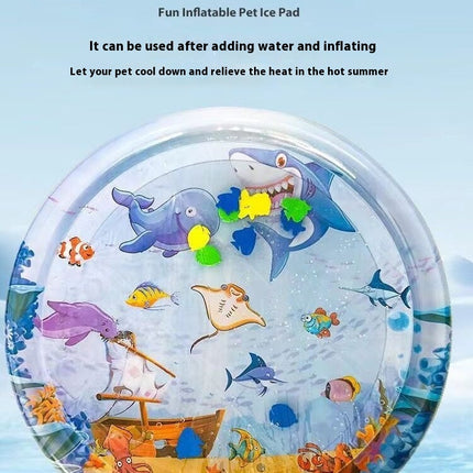 Summer Cooling Pet Water Bed Cushion Ice Pad – Inflatable Square Cooling Mat for Cats