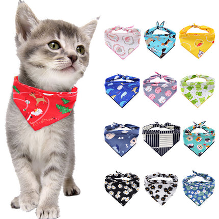 Adjustable Cotton Pet Dog Bandana | Soft Check Neckerchief Triangle Scarf for Small, Medium & Large Dogs and Cats
