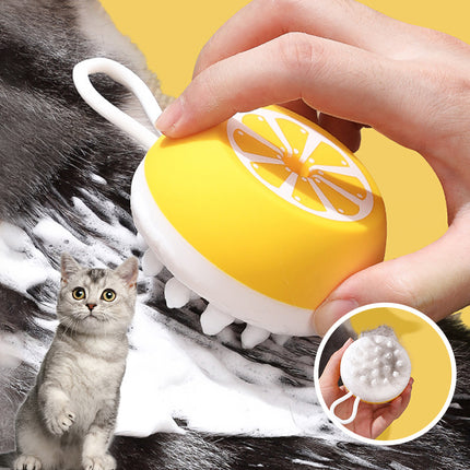 2-in-1 Pet Dog & Cat Bath Brush with 3D Massage Head | Soft Silicone SPA Shower Grooming Comb