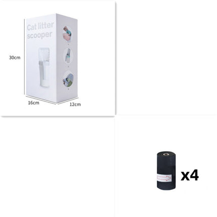 Plastic Cat Litter Scoop with Integrated Waste Bin, Hollow Sand Cleaning Shovel for Pet Care