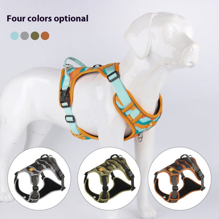 Dog Chest & Back Reflective Harness with Hand Grip & Traction Rope – Adjustable Oxford Cloth Dog Harness