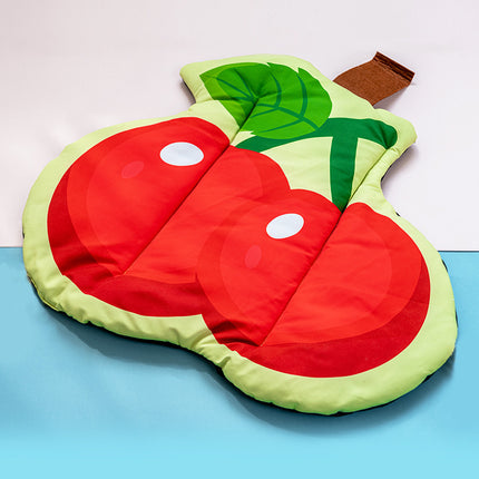 Dog & Cat Cooling Mat – Ice Silk Self-Cooling Pet Bed Cushion with Fruit Designs for Summer