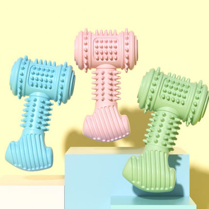 Dog Chew Toy TPR Teeth Cleaning Hammer – Bite Resistant Teething Toy for Dogs