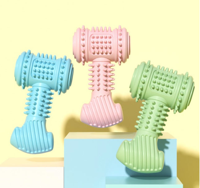 Dog Chew Toy TPR Teeth Cleaning Hammer – Bite Resistant Teething Toy for Dogs