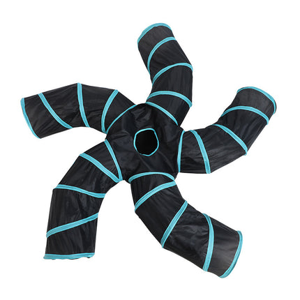 Tree Pattern Multi-Channel Cat Tunnel Toy – 3-Way Interactive Play Tunnel for Cats & Small Pets