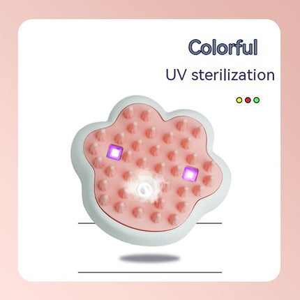 Pet Steam Hair Removal Massage Comb with UV Sterilization – Rechargeable Silicone Grooming Brush for Dogs