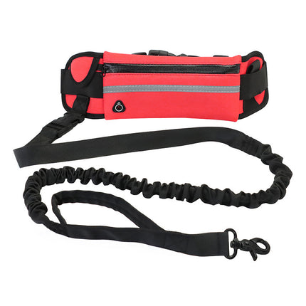 Hands-Free Dog Leash Walking & Training Belt with Shock-Absorbing Bungee Leash, Phone Pocket & Bottle Holder