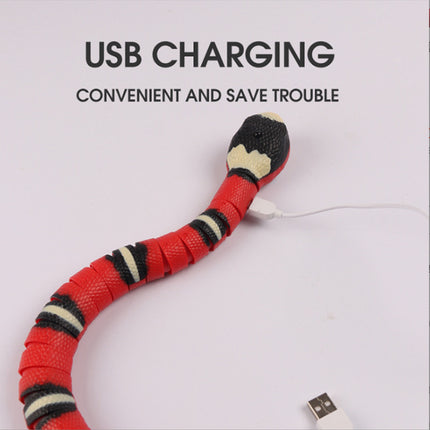 Interactive Electric Induction Snake Cat Toy – USB Rechargeable Motion-Sensing Crawling Snake with LED Eyes