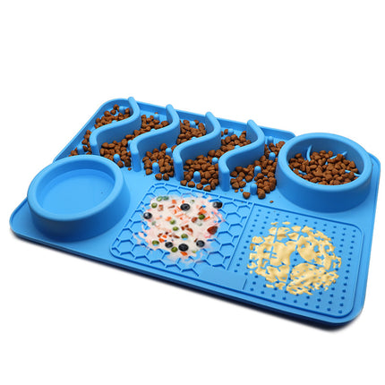 Dog Silicone Licking Pad & Slow Feeder Mat – Multifunctional Pet Lick Mat Food Bowl