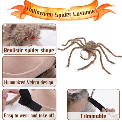 Halloween Pet Spider Costume – Big Realistic Spider Cosplay Outfit for Cats & Dogs