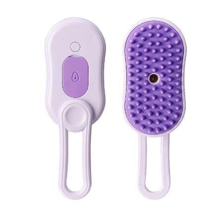 3-in-1 Electric Steam Pet Grooming Brush with Spray & Massage – USB Rechargeable Hair Removal Comb for Dogs