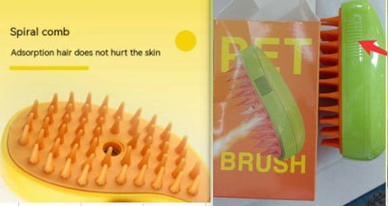 3-in-1 Electric Cat Steam Brush & Dog Spray Grooming Comb – Massage Hair Removal Brush