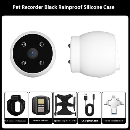Pet Camera Collar with GPS Tracker – 170° Wide Angle HD Recording for Dogs & Cats, Waterproof Action Camera