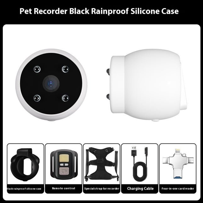 Pet Camera Collar with GPS Tracker – 170° Wide Angle HD Recording for Dogs & Cats, Waterproof Action Camera