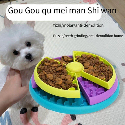 3-Layer Rotating Slow Food Bowl Puzzle Feeder for Dogs & Cats – Anti-Choking Interactive Pet Feeding Toy