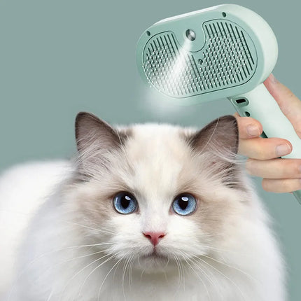 Pet Spray Hair Comb with One-Click Hair Removal – Water Mist Grooming & Massage Brush