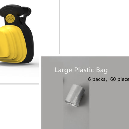 Foldable Dog Poop Scooper with Built-In Bag Dispenser, Portable Silicone Pet Waste Picker for Outdoor Walks