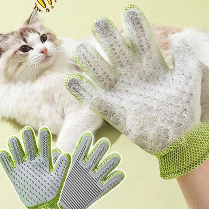 Double-Sided Silicone Cat Petting & Bath Grooming Gloves – Hair Removal Massage Glove (Left & Right Hand)
