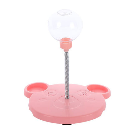 Pet Feeder Cat Toy Leaking Food Ball Self-Playing Tumbler Puzzle Feeder with Suction Cup
