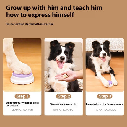 Pet Communication Training Button – Recording Dog & Cat Voice Interaction Toy, Easy Press Talk Button